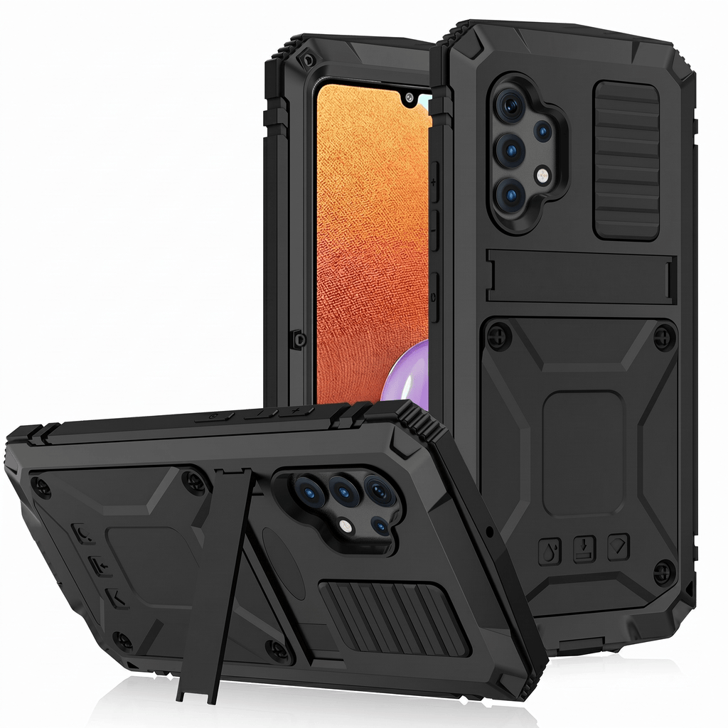 IronShield Armor Case – Metal Kickstand Shockproof Case – Samsung Galaxy A32 - TrendsToLife
