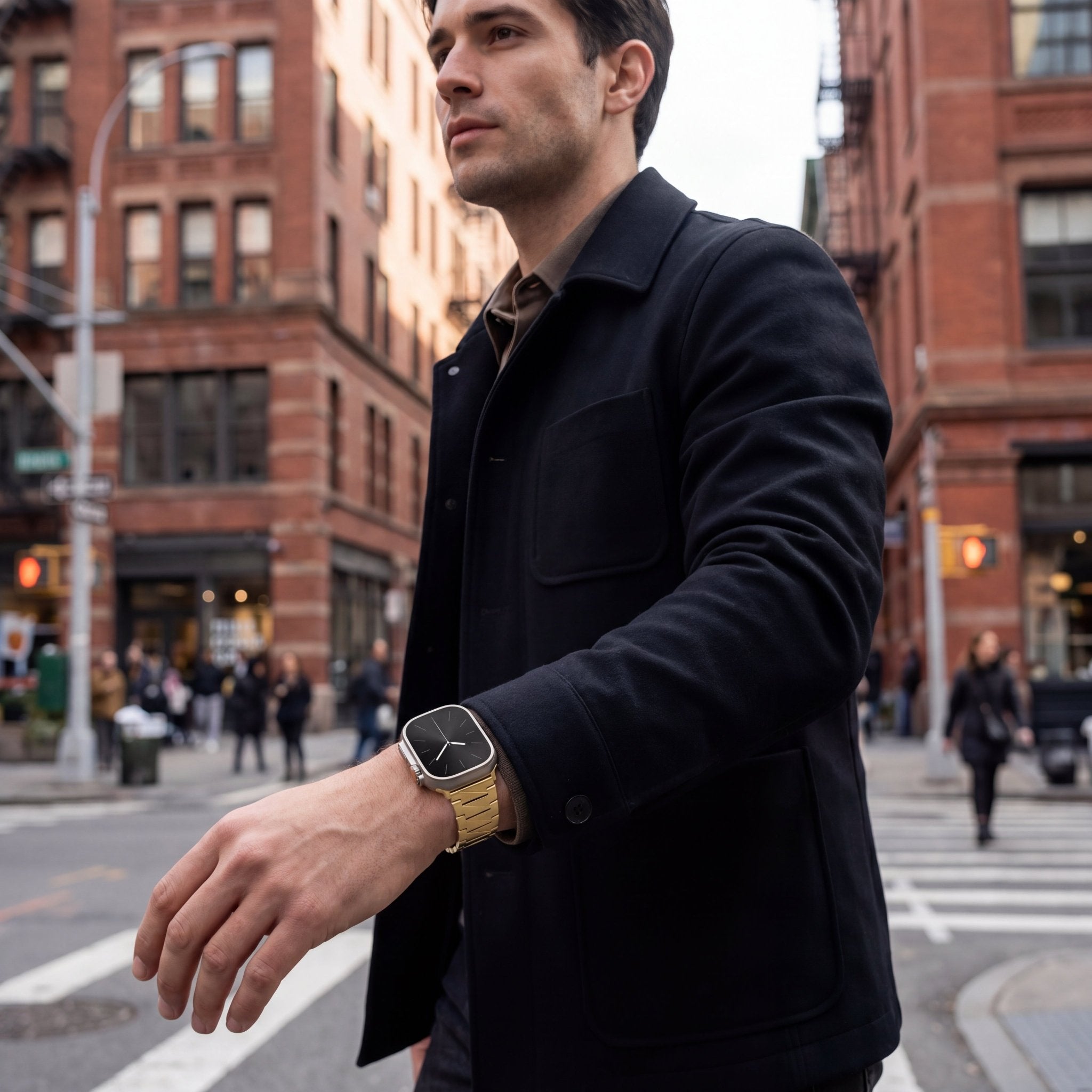 Lustra Facet Watch Band – Stainless Steel Strap for Apple Watch 8 45mm - TrendsToLife