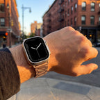 Lustra Facet Watch Band – Stainless Steel Strap for Apple Watch 8 45mm - TrendsToLife