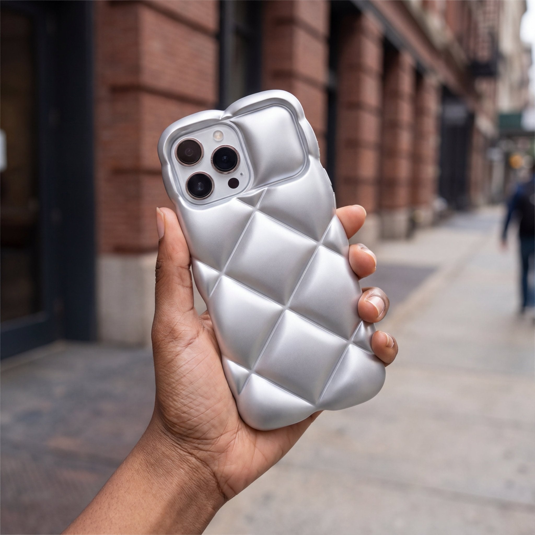 LuxeQuilt Diamond Pattern Shockproof Case for iPhone 11–17 Series - TrendsToLife