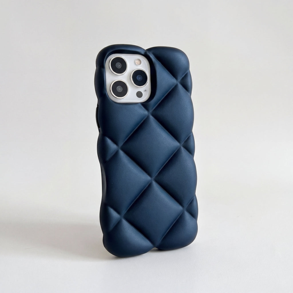 LuxeQuilt Diamond Pattern Shockproof Case for iPhone 11–17 Series - TrendsToLife