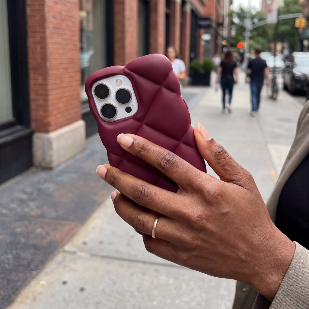 LuxeQuilt Diamond Pattern Shockproof Case for iPhone 11–17 Series - TrendsToLife