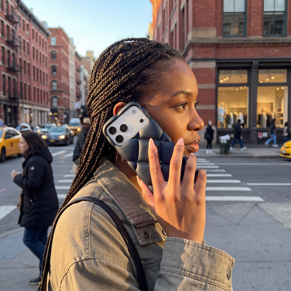 LuxeQuilt Diamond Pattern Shockproof Case for iPhone 11–17 Series - TrendsToLife