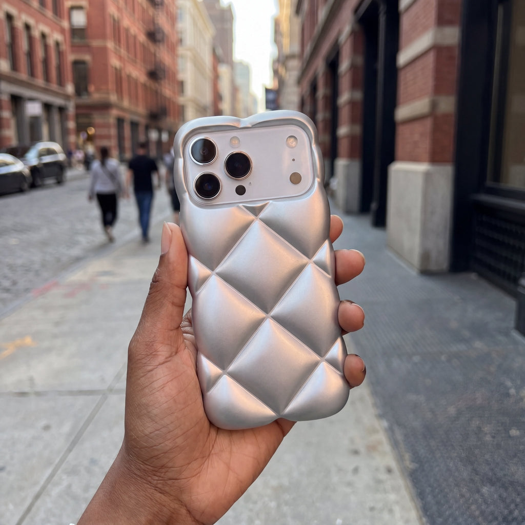 LuxeQuilt Diamond Pattern Shockproof Case for iPhone 11–17 Series - TrendsToLife