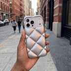 LuxeQuilt Diamond Pattern Shockproof Case for iPhone 11–17 Series - TrendsToLife
