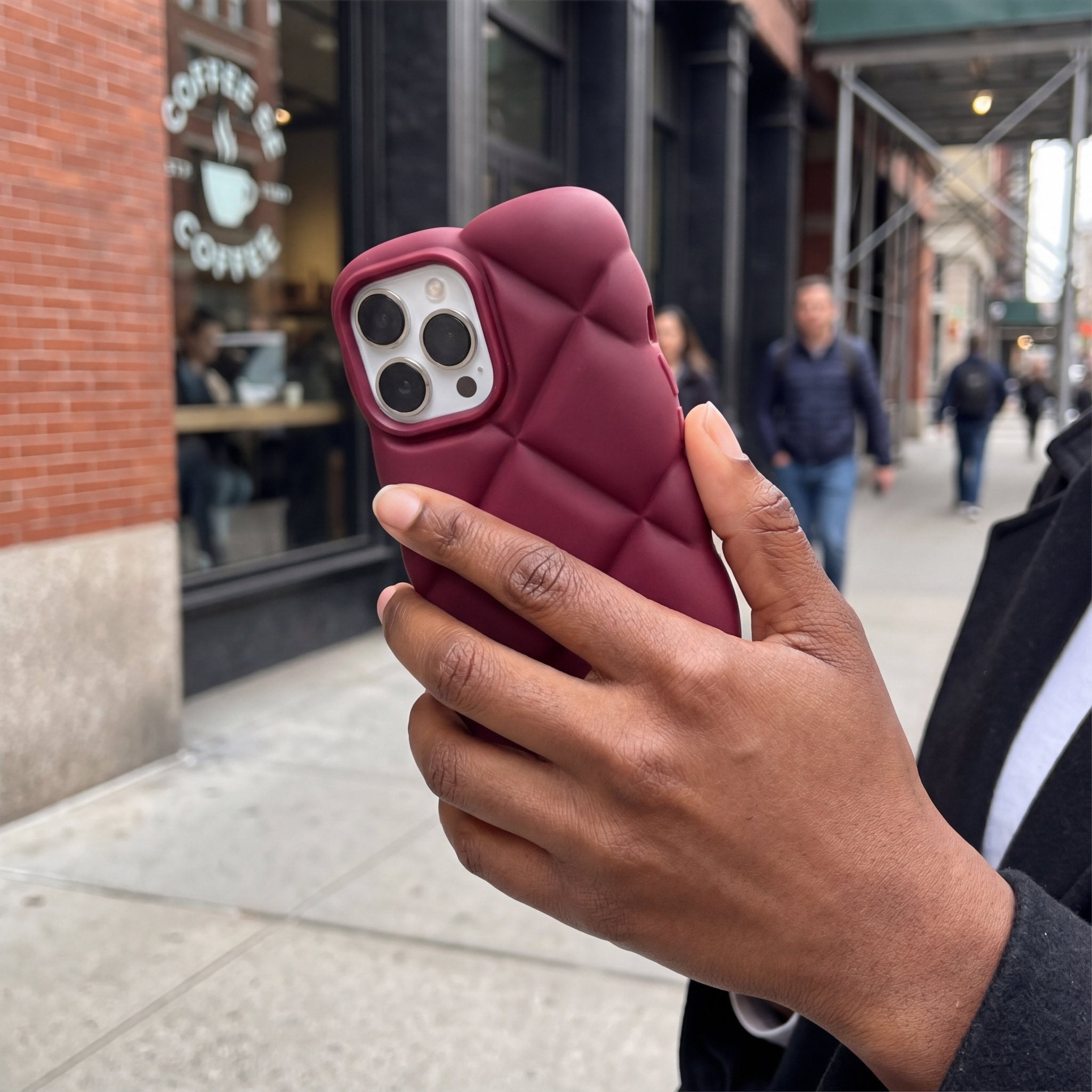 LuxeQuilt Diamond Pattern Shockproof Case for iPhone 11–17 Series - TrendsToLife