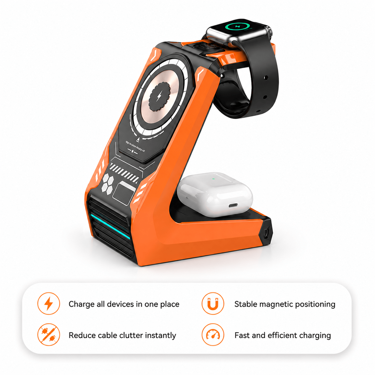 MagCharge Pro Wireless Charger – 3-in-1 Magnetic Charging Station - TrendsToLife