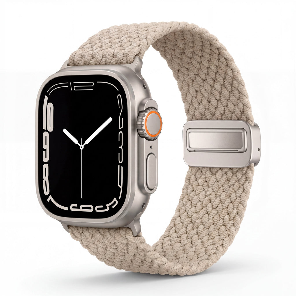 Minimal Woven Loop Watch Band – Magnetic Strap for Apple Watch 38–41mm - TrendsToLife