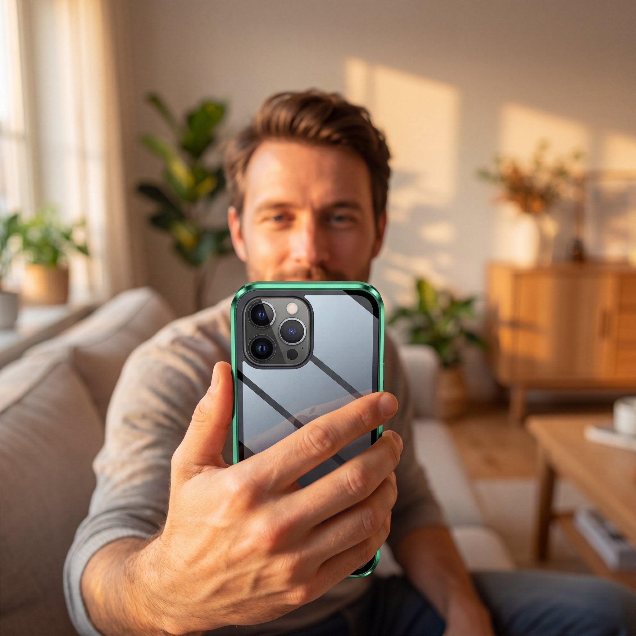 MirrorGuard Magnetic Double-Sided Privacy Glass Case for iPhone 15 - TrendsToLife
