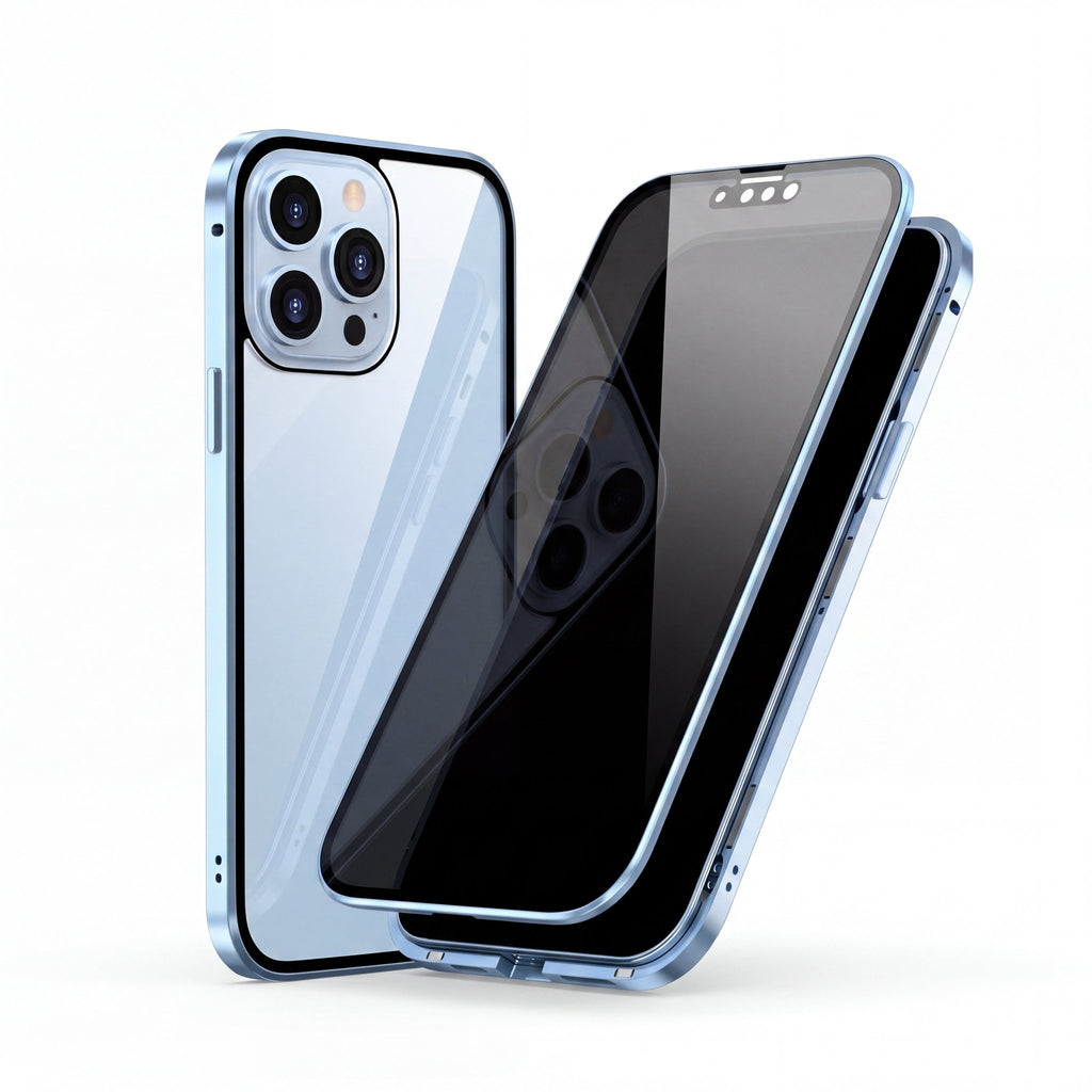 MirrorGuard Magnetic Double-Sided Privacy Glass Case for iPhone 15 - TrendsToLife