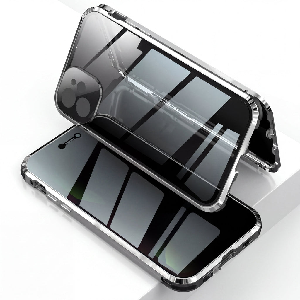 MirrorGuard Magnetic Double-Sided Privacy Glass Case for iPhone 15 - TrendsToLife