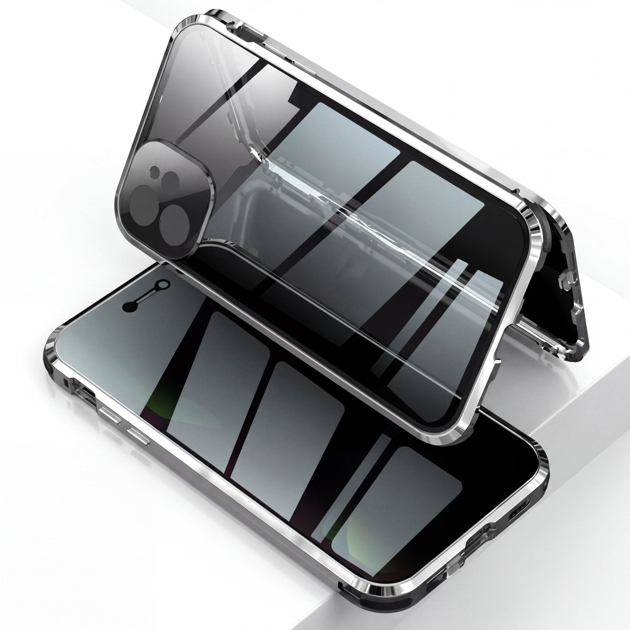 MirrorGuard Magnetic Double-Sided Privacy Glass Case for iPhone 15 - TrendsToLife