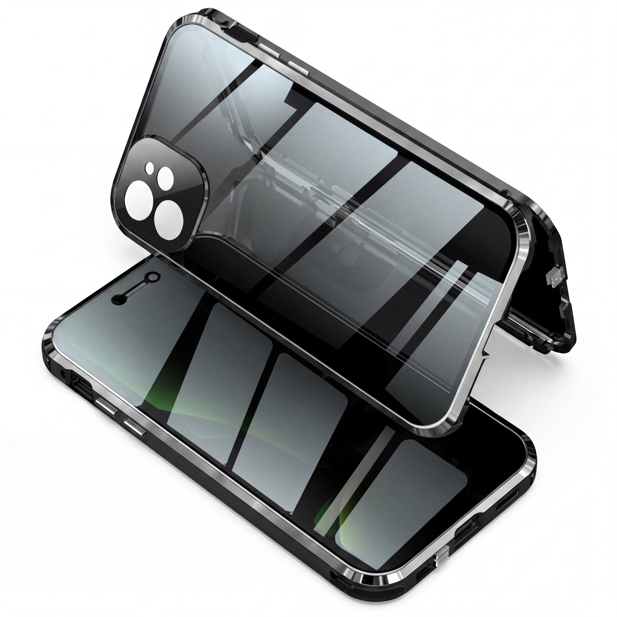 MirrorGuard Magnetic Double-Sided Privacy Glass Case for iPhone 15 - TrendsToLife