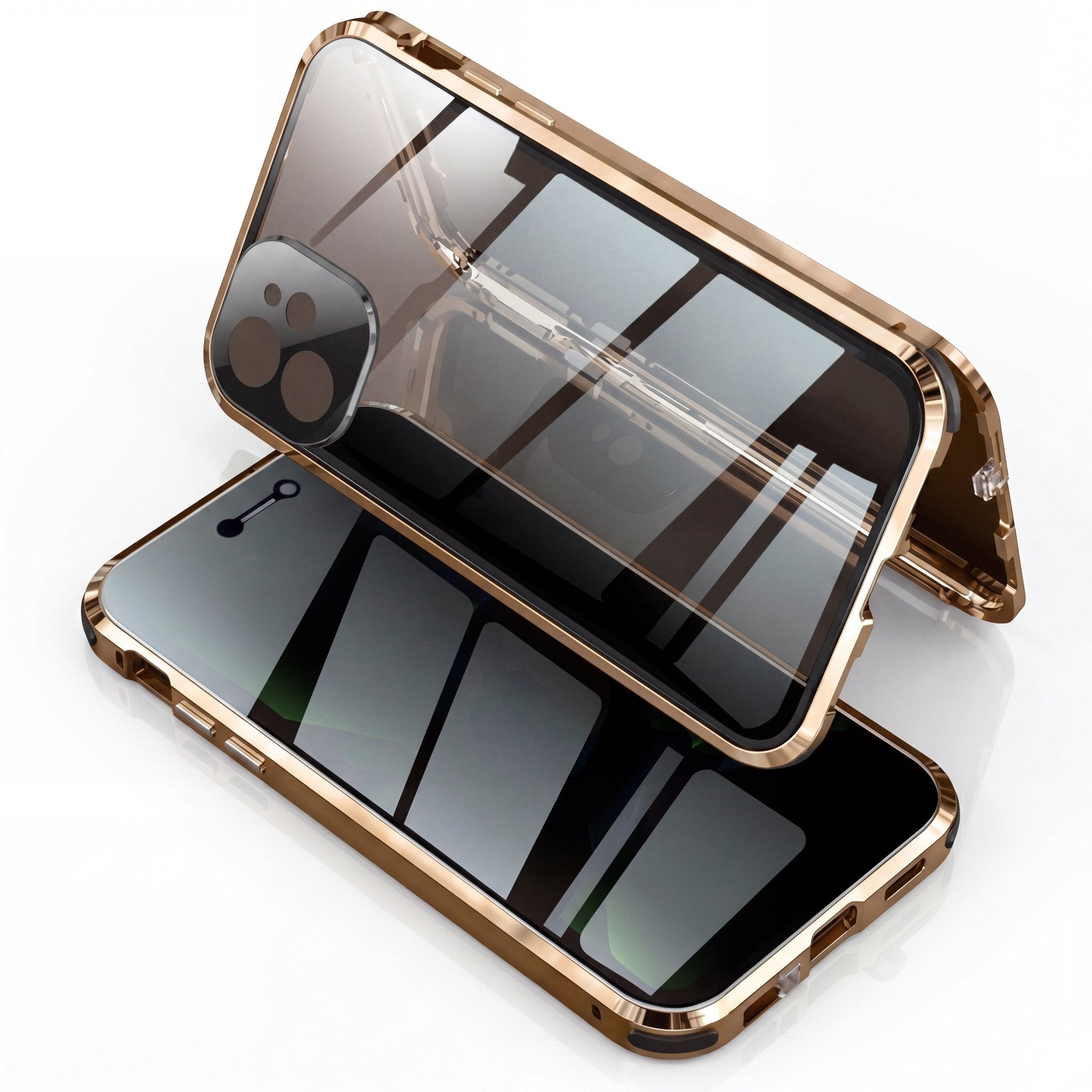 MirrorGuard Magnetic Double-Sided Privacy Glass Case for iPhone 15 - TrendsToLife