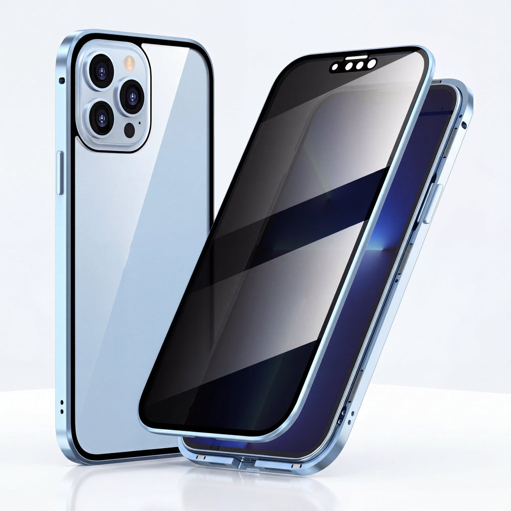 MirrorGuard Magnetic Double-Sided Privacy Glass Case for iPhone 15 - TrendsToLife