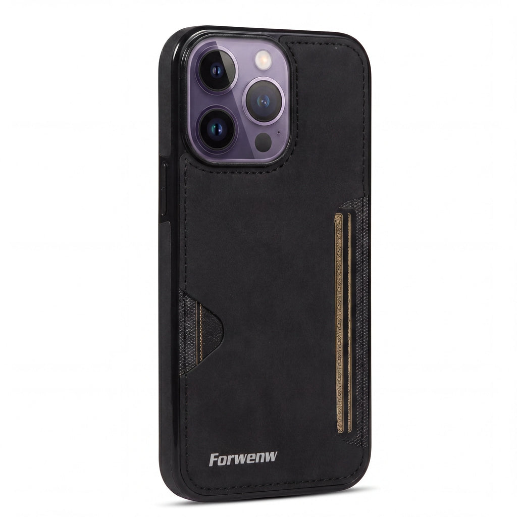 PocketCard Leather Card Holder Case for iPhone 11–15 Pro Max Series - TrendsToLife