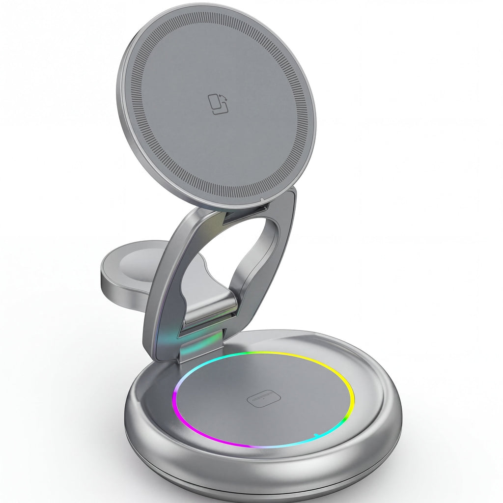PowerDock Trio Wireless Charger – 3-in-1 Foldable Magnetic 15W - TrendsToLife