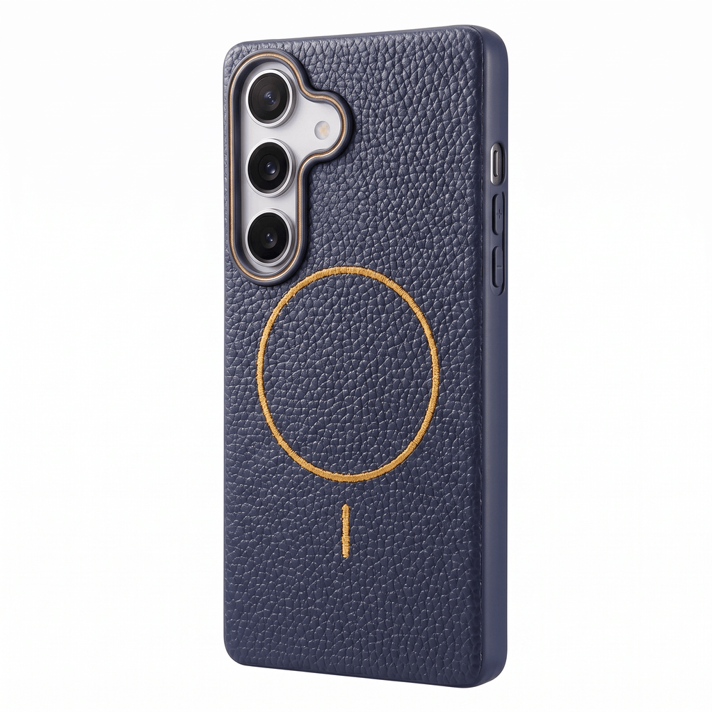 RivaLuxe Litchi Leather Case – Faux Leather Protective Cover – Samsung Galaxy A56 5G - TrendsToLife