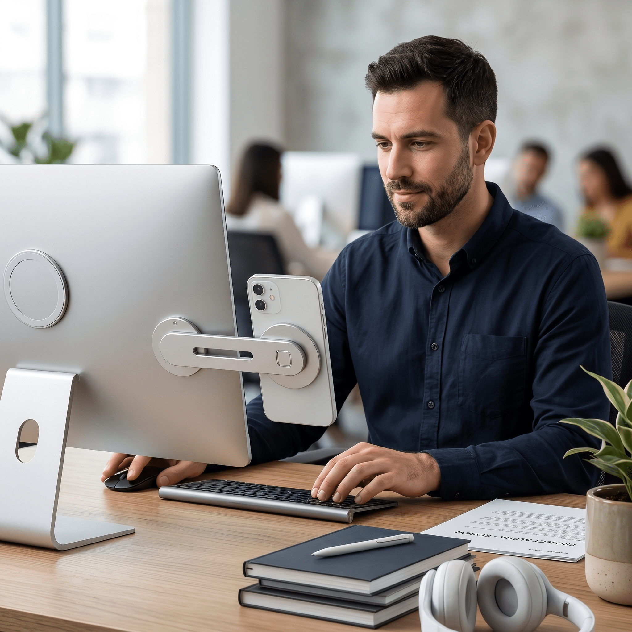 SideGrip Magnetic Laptop Phone Mount – Foldable Monitor Side Holder - TrendsToLife