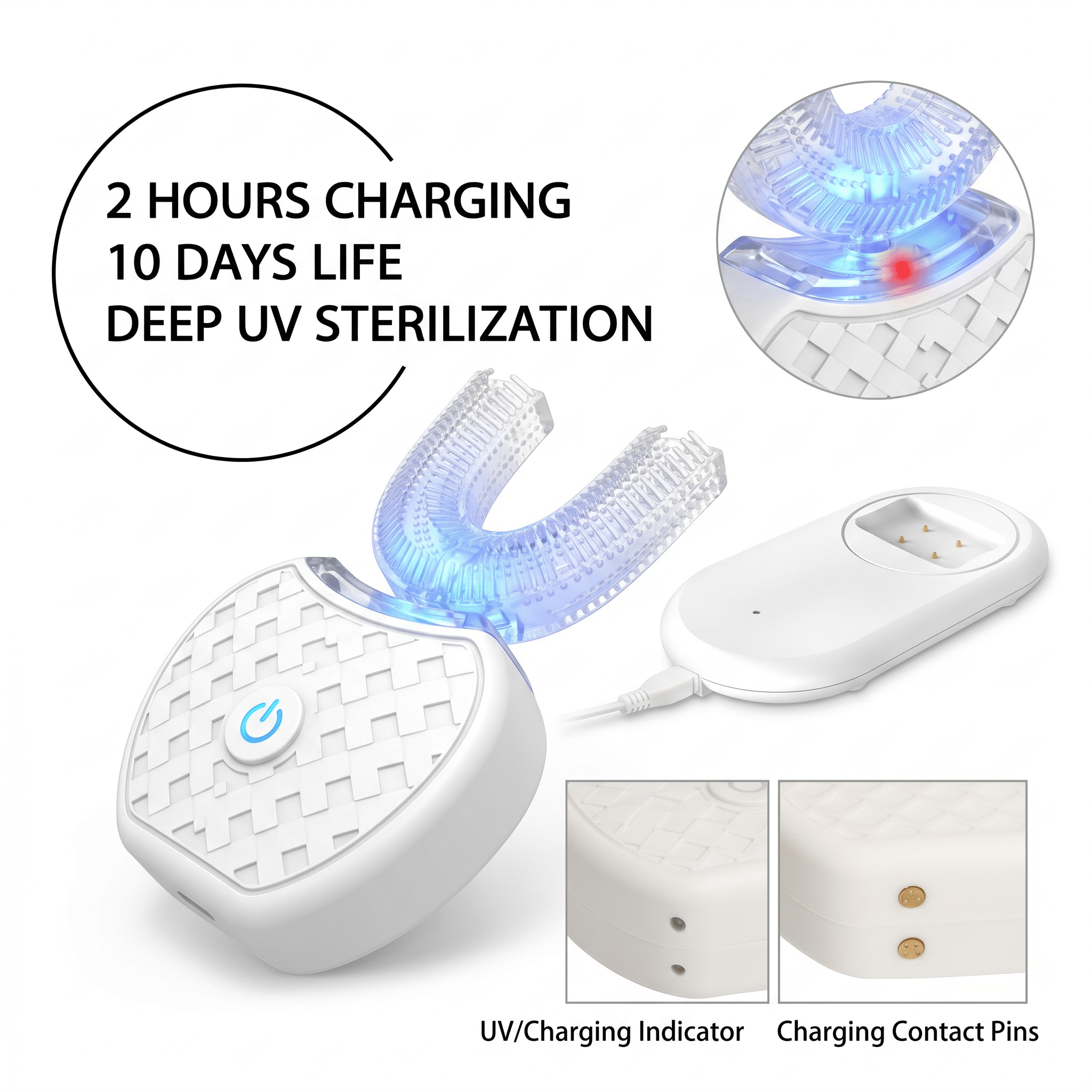 Smart U-Clean Sonic Brush – Ultrasonic U-Shaped Electric Toothbrush - TrendsToLife
