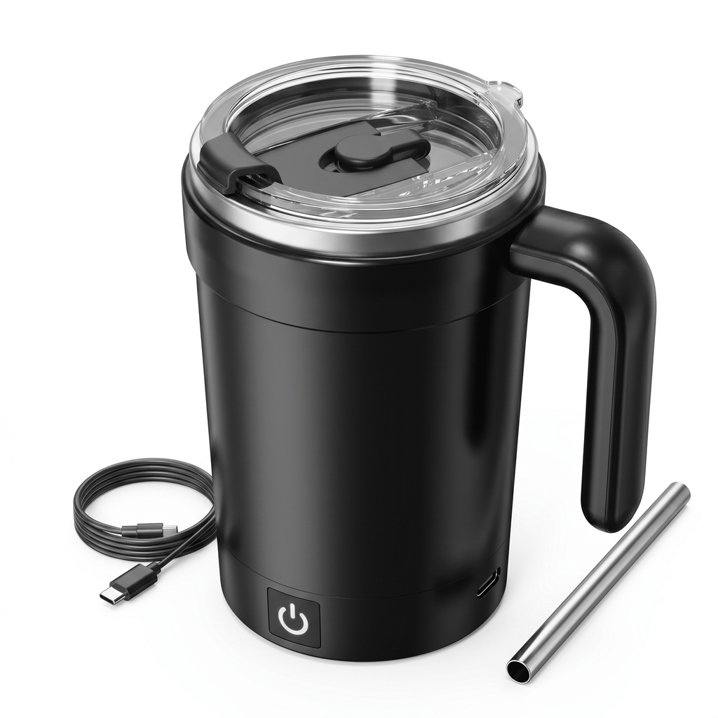SmartMix Auto Stir Mug – Self-Stirring Temperature Display Mug – 380ml - TrendsToLife