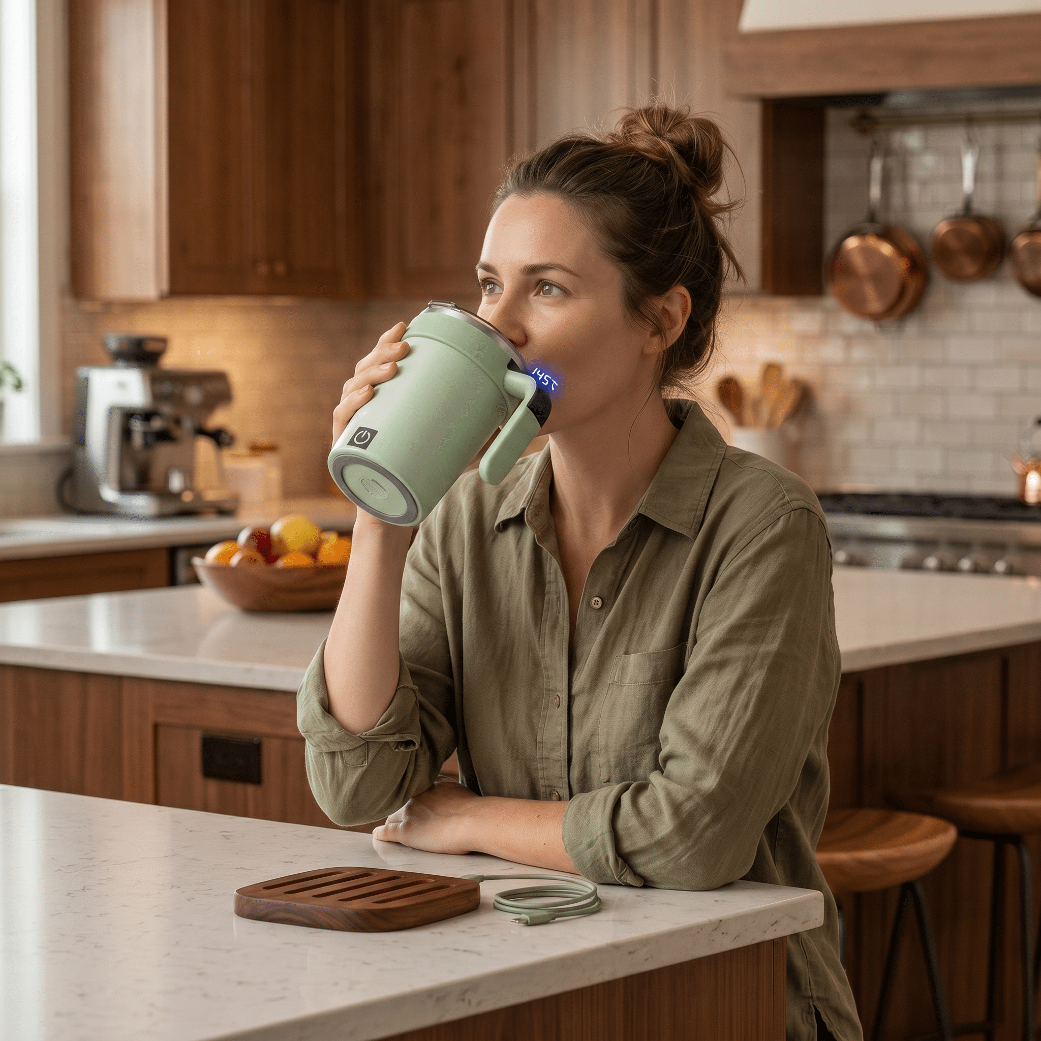 SmartMix Auto Stir Mug – Self-Stirring Temperature Display Mug – 380ml - TrendsToLife