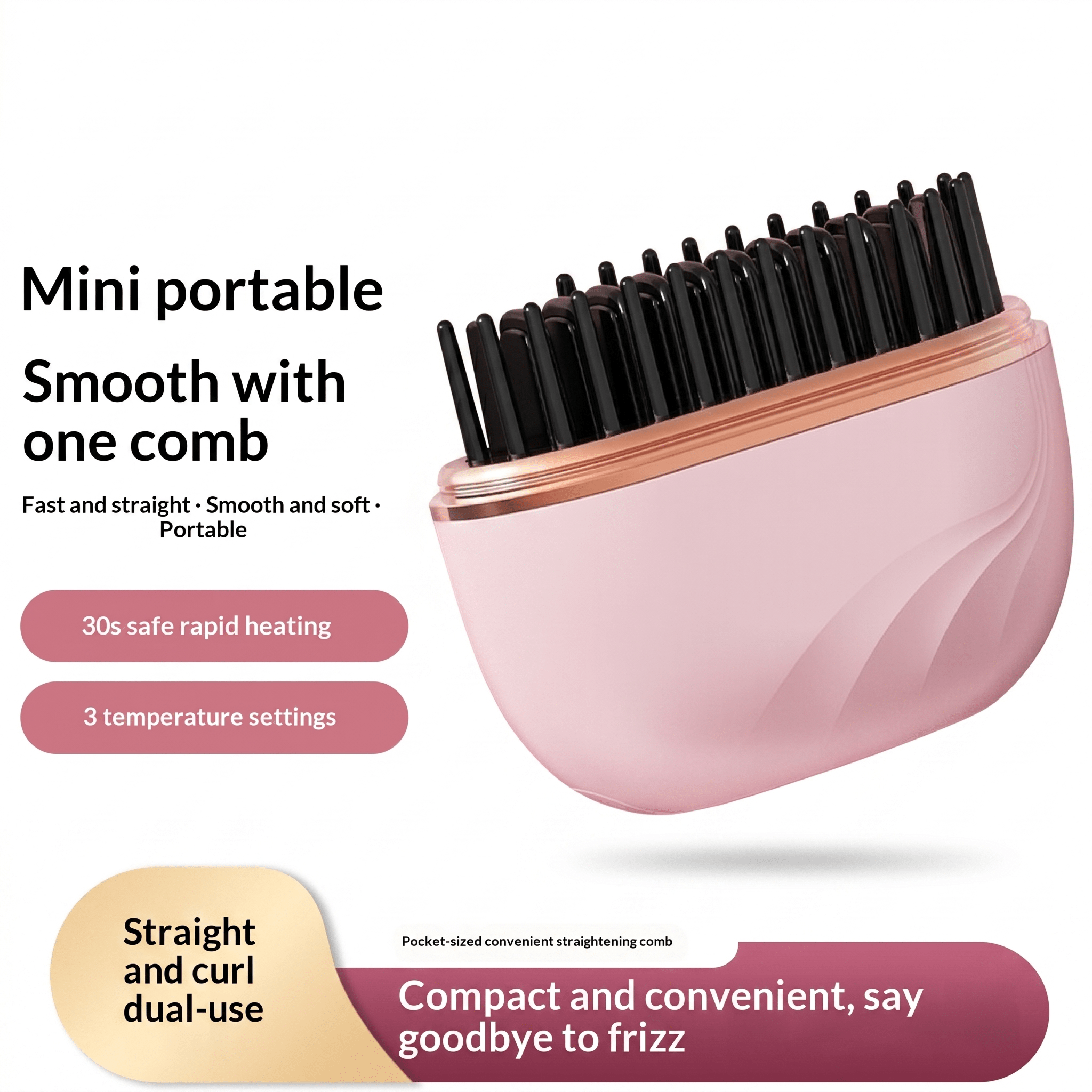 SmoothGo Wireless Hair Straightening Comb – Rechargeable USB Styler - TrendsToLife