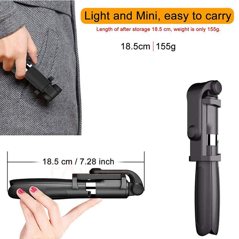 SnapFlex Bluetooth Selfie Stick Tripod with Remote Control - TrendsToLife