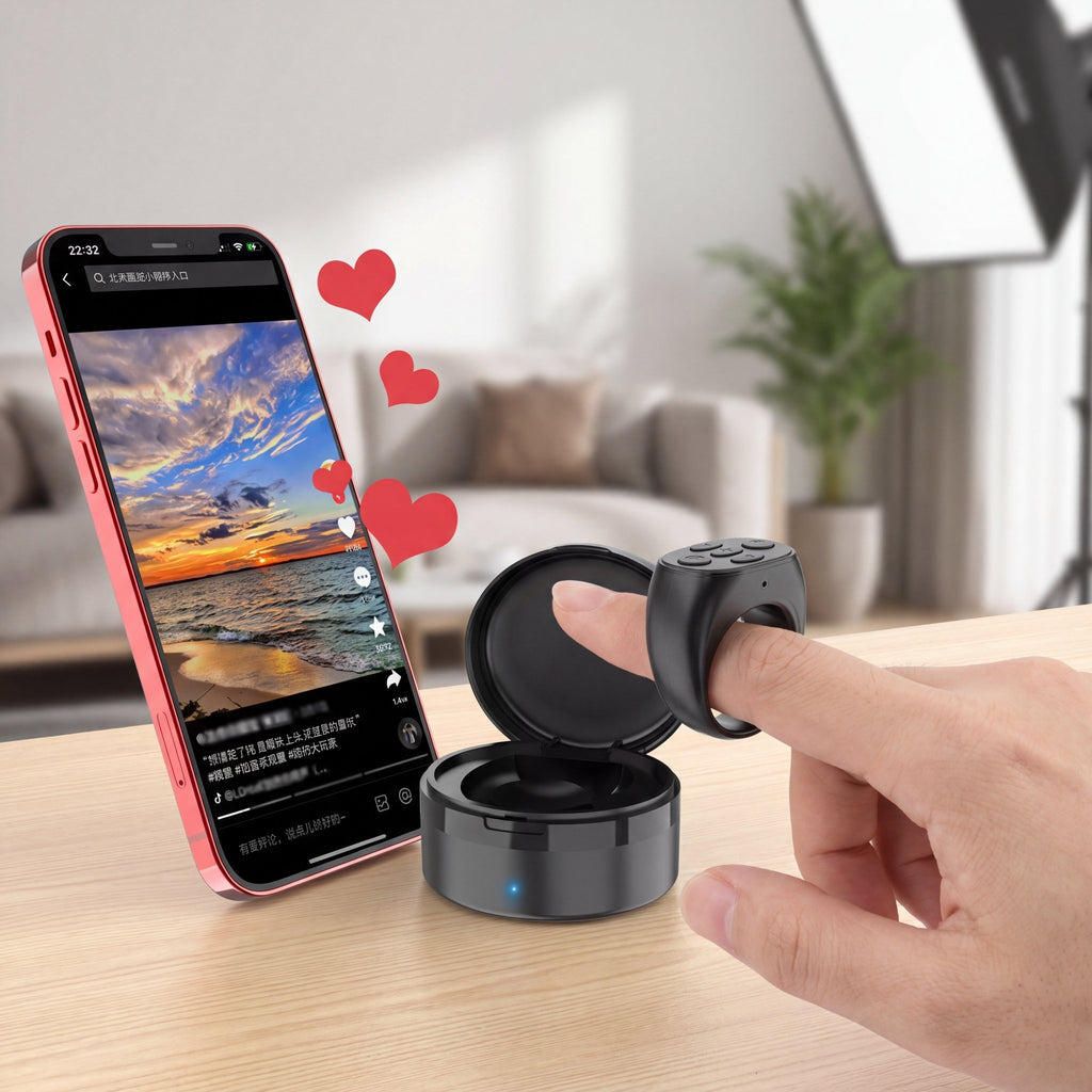 SnapRemote Control Ring – Bluetooth Remote with Charging Case - TrendsToLife
