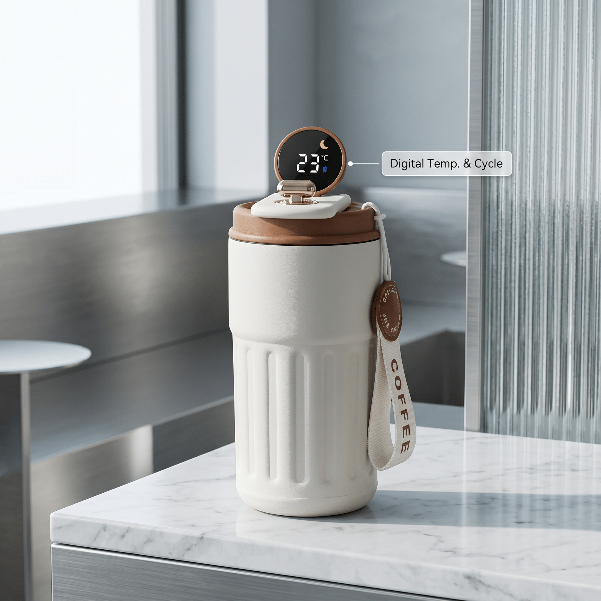 TempSense Smart Bottle – Digital Temperature Display Thermal Bottle – 450ml - TrendsToLife