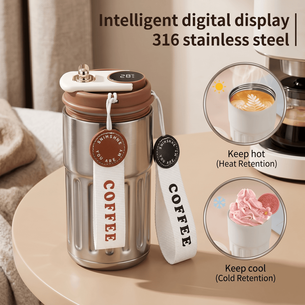 TempSense Smart Bottle – Digital Temperature Display Thermal Bottle – 450ml - TrendsToLife