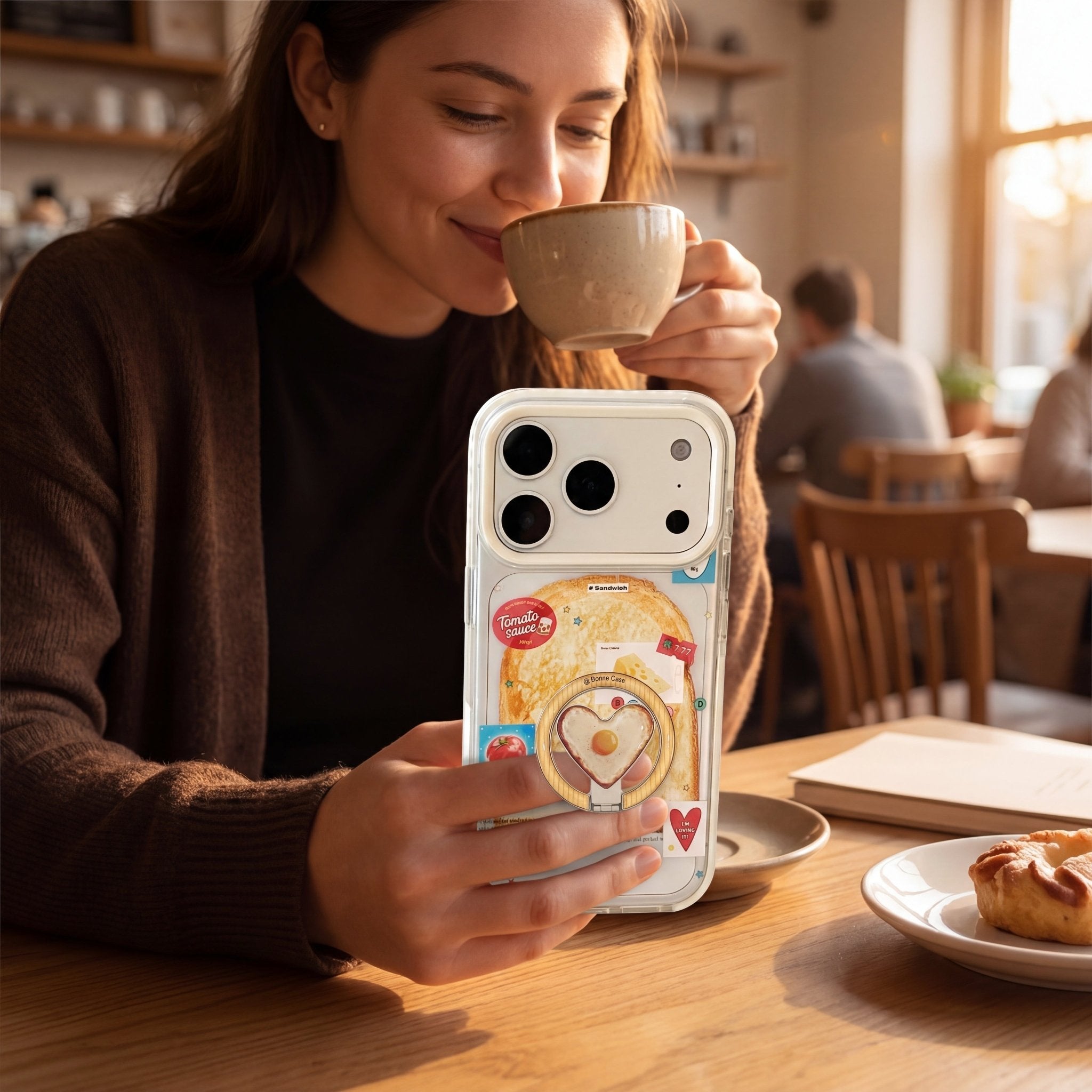 ToastCharm Magnetic Toast & Egg Clear Case for iPhone 11–17 Series - TrendsToLife