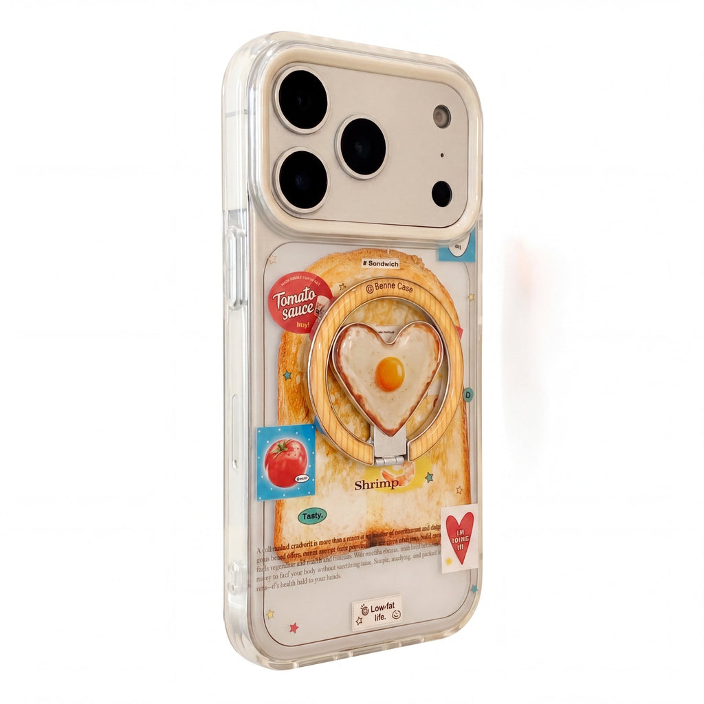 ToastCharm Magnetic Toast & Egg Clear Case for iPhone 11–17 Series - TrendsToLife