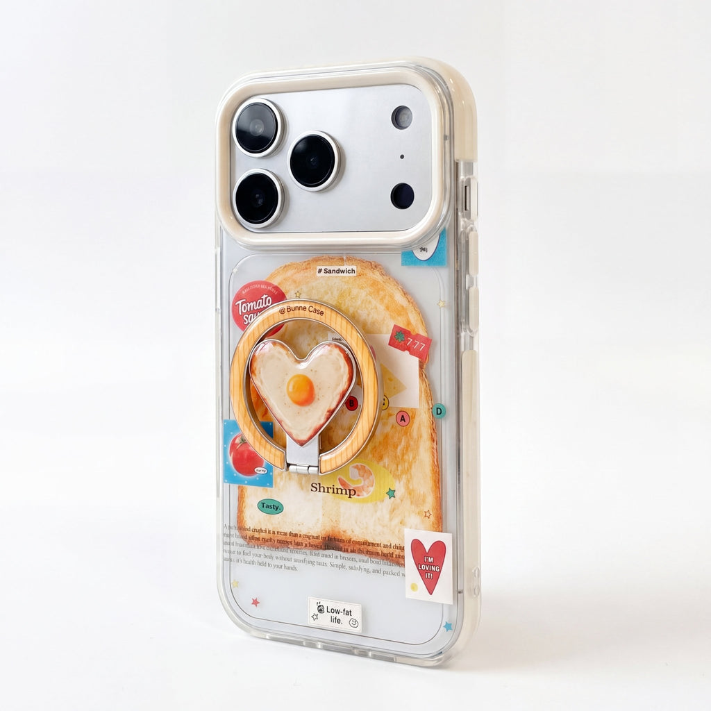 ToastCharm Magnetic Toast & Egg Clear Case for iPhone 11–17 Series - TrendsToLife